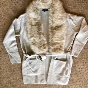 Banana Republic Faux Fur Cardigan
